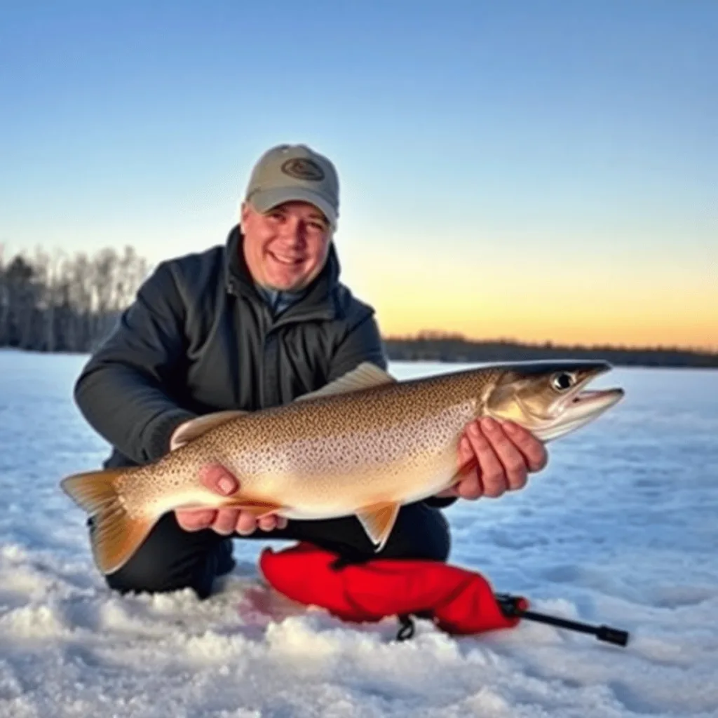 ice fishing for lake trout