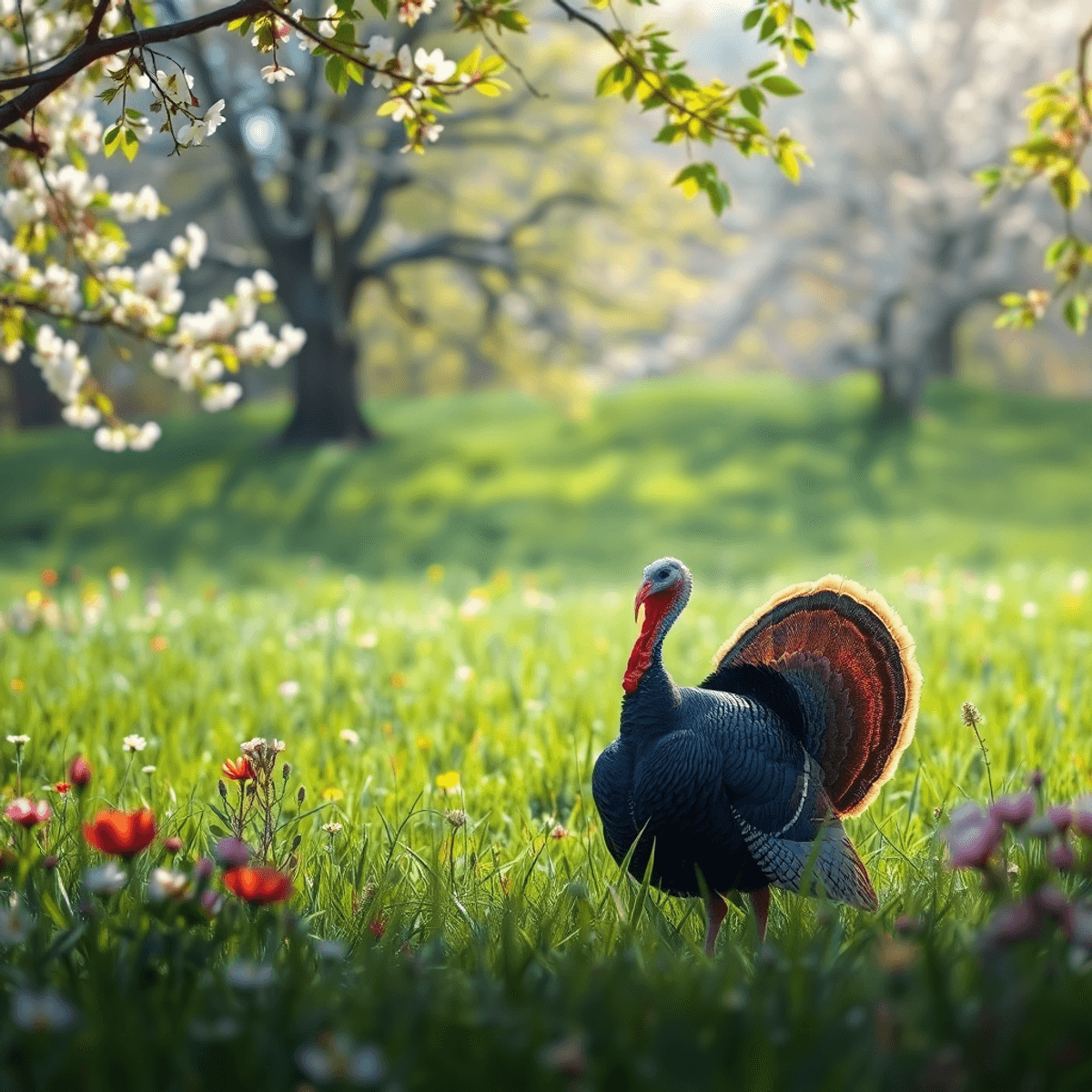 Spring turkey hunting spring landscape.