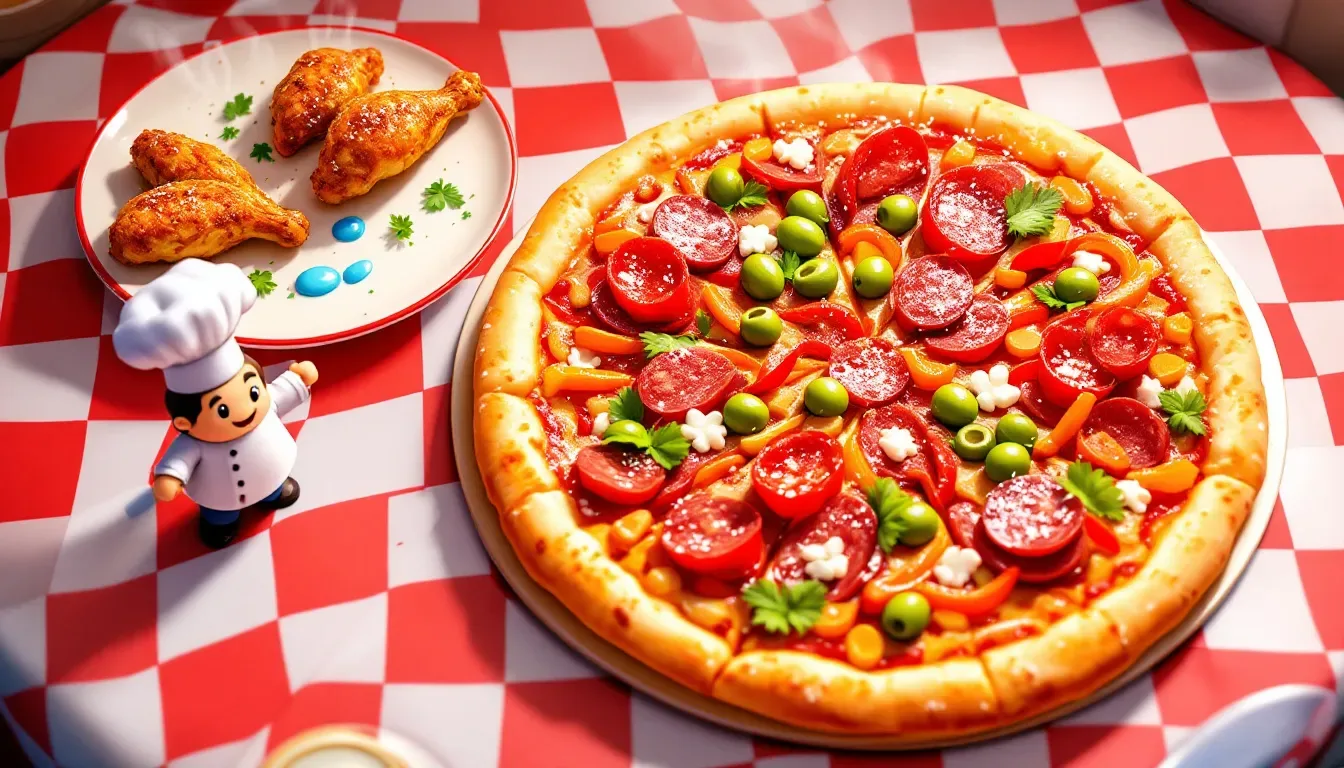 A colorful spread of quick and easy dishes perfect for cooking for gamers.