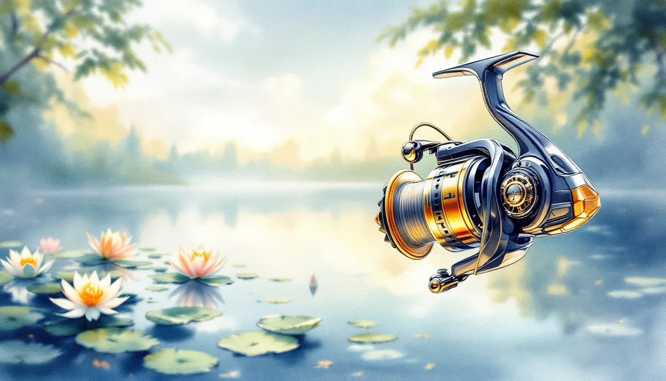 A close-up of a spinning rod with a reel seat, showcasing its casting performance.
