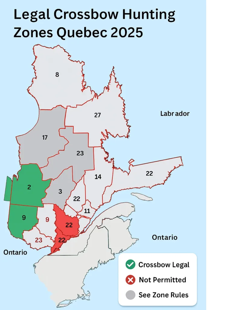 Legal Crossbow Hunting Zones in Quebec