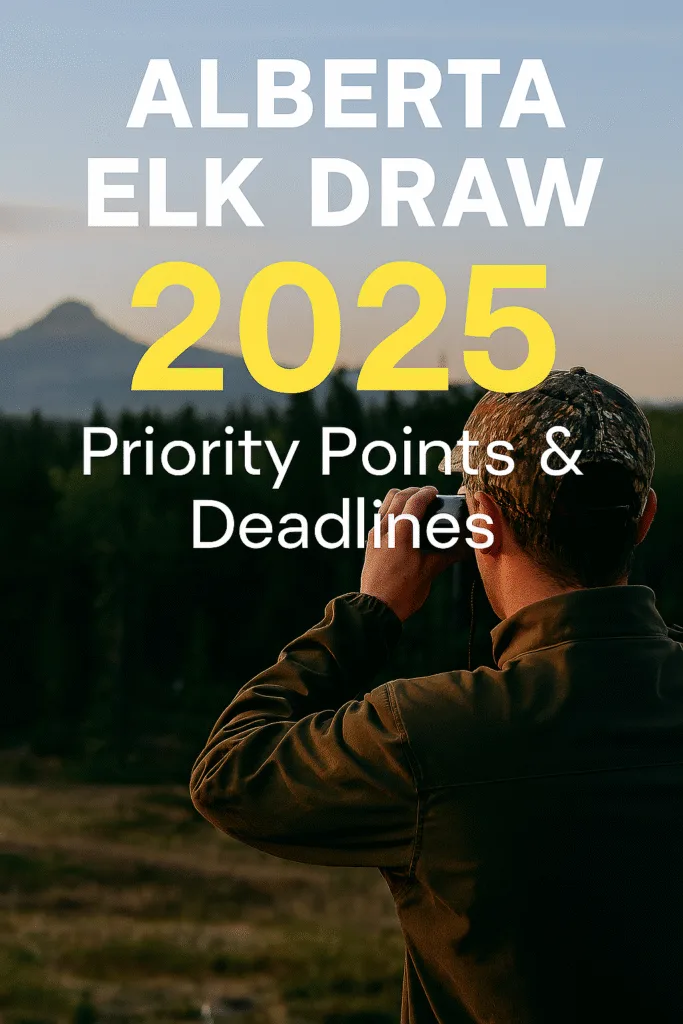 “Hunter glassing for elk in Alberta’s WMU 300 during fall 2025 draw season. Alberta Elk Draw 2025 – Priority Points & Deadlines’