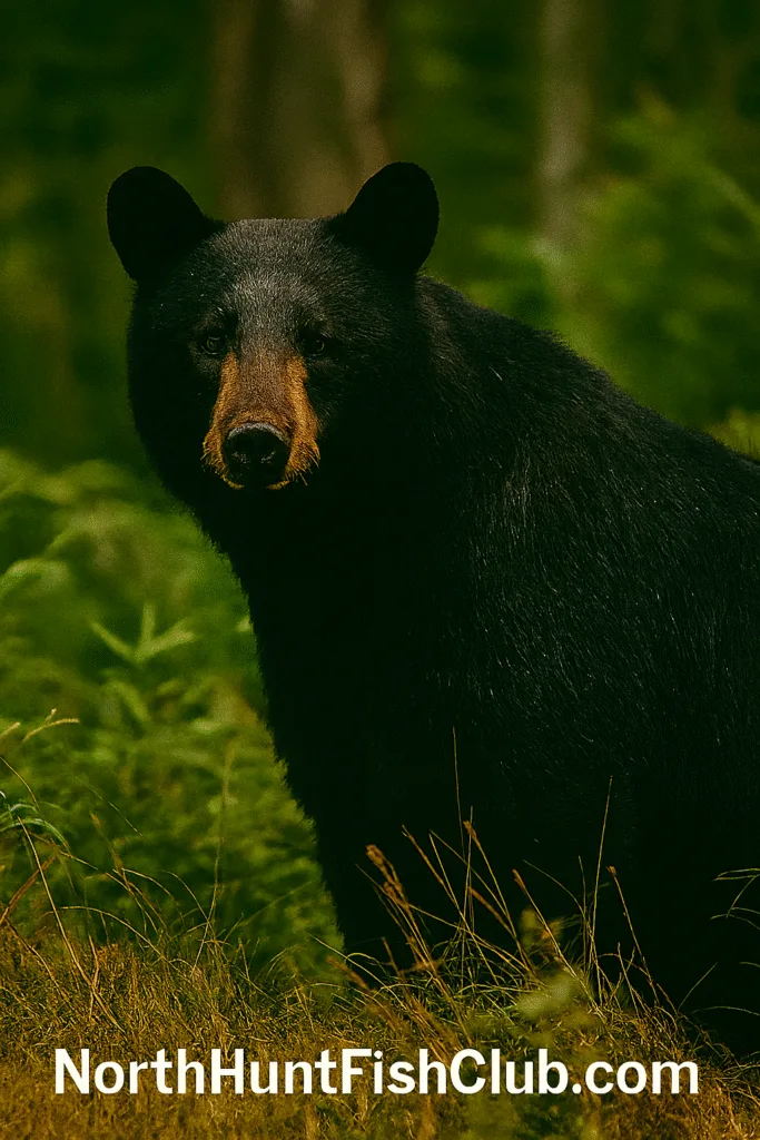 Original photo of a black bear in northern Manitoba forest habitat