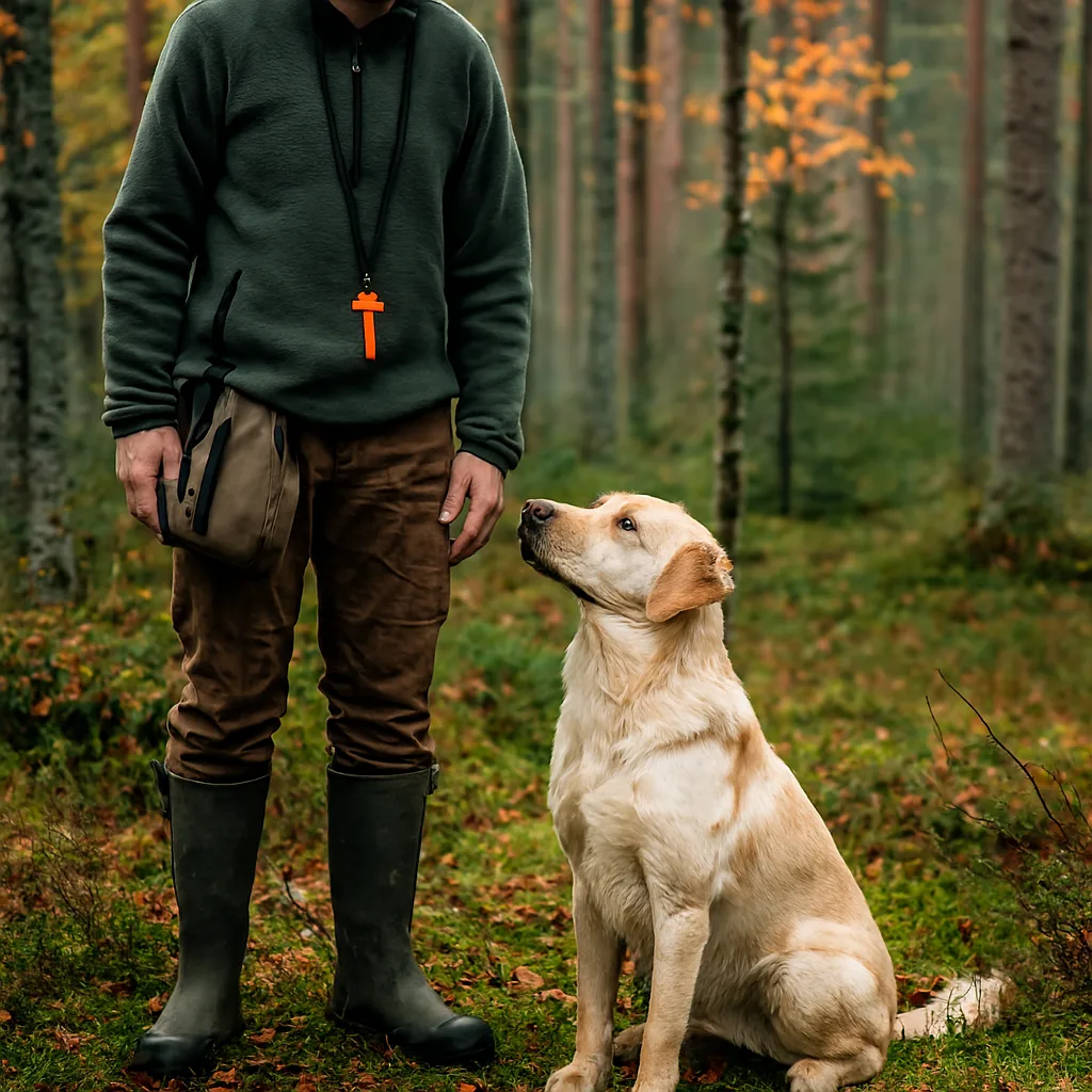 Hunting dog training in Canadian terrain — obedience, waterfowl, tracking drills.