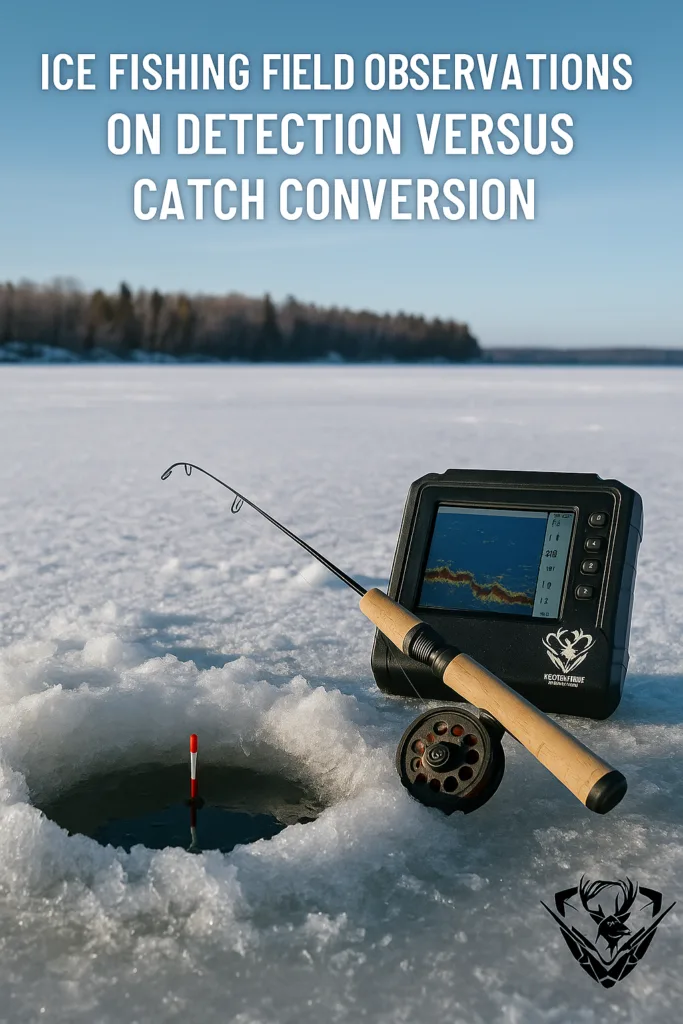 Ice fishing field observations showing detection versus catch conversion using electronics on a frozen Ontario lake
