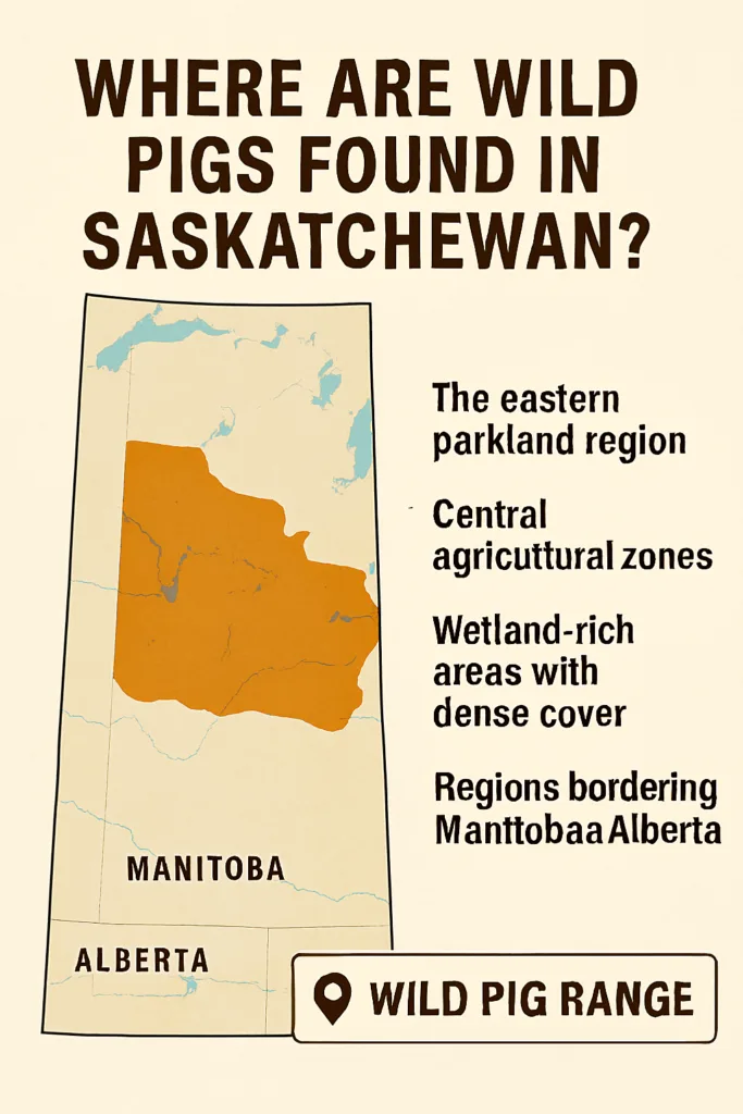 Map visually represents wild pig distribution in Saskatchewan