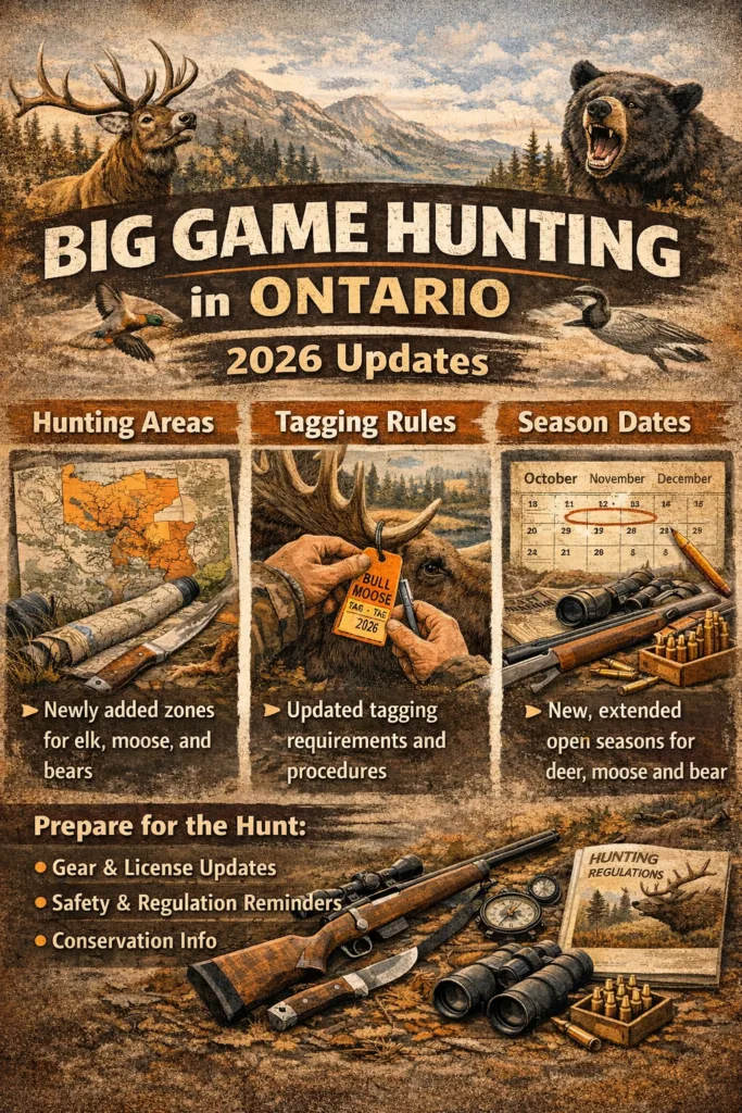 Big game Hunting in Ontario. Changes to Ontario Hunting of Big Game in 2026