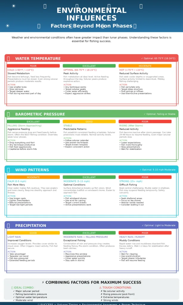 Factors Beyond Moon Phases: Environmental Influences Solunar Calendar