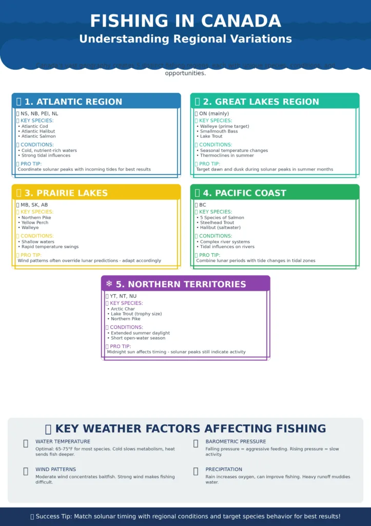 Fishing regions with the Solunar Lunar Claendar