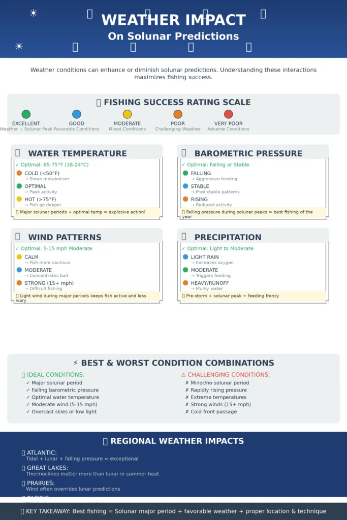 Weather impact on the Solunar Calendar in 2026 Canada