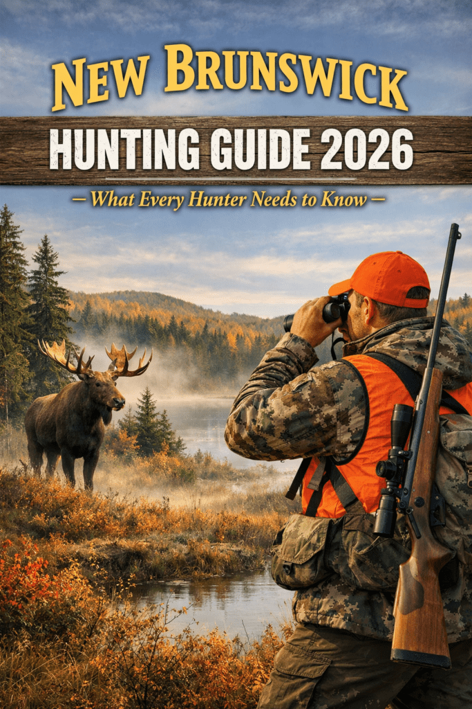 Hunter observing moose in wilderness